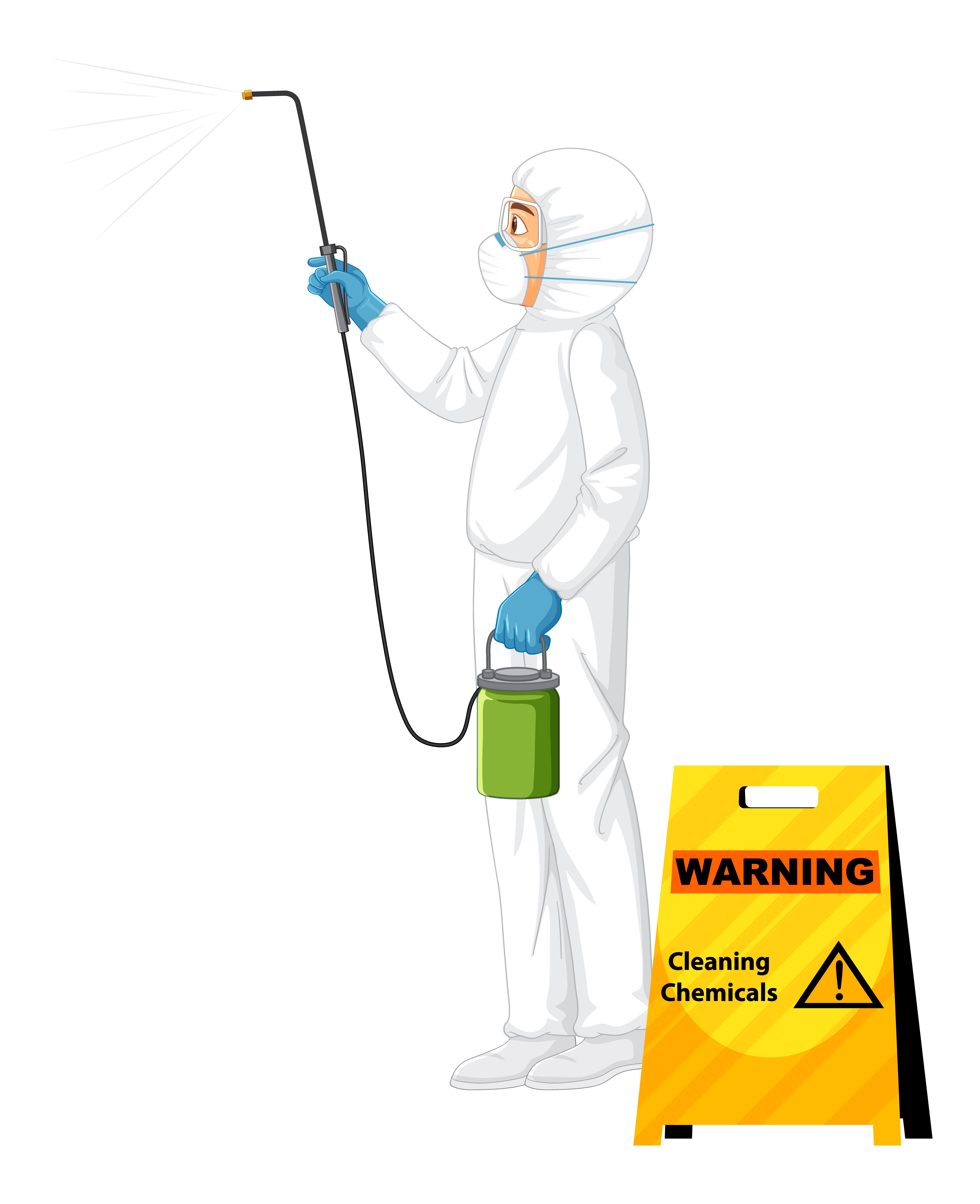 Pest control expert in protective gear
